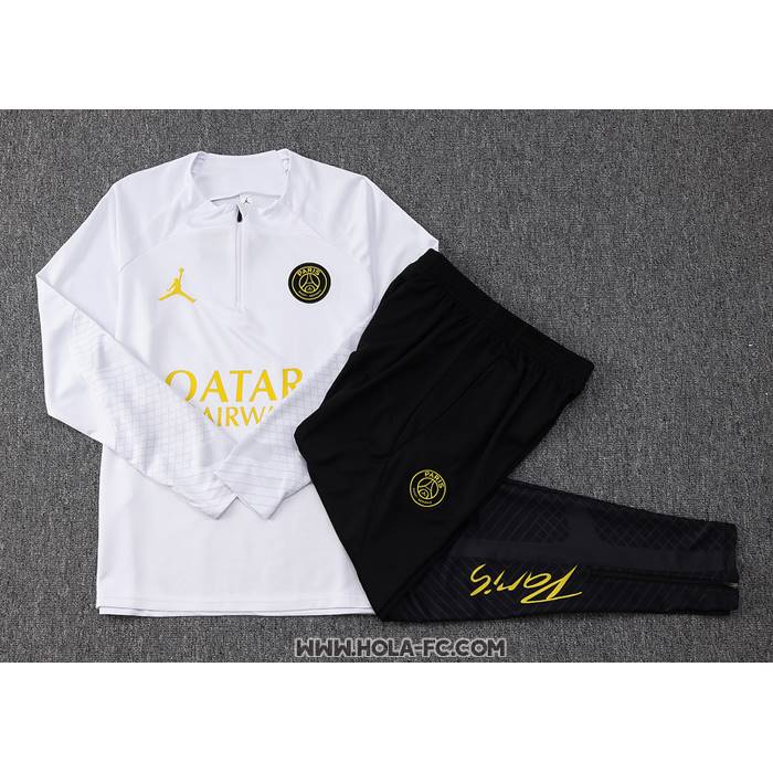 Chandal de Sudadera del Paris Saint-Germain Jordan 2023-2024 Nino Blanco